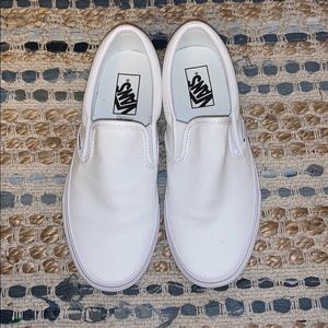 White Slip On Vans NWOT
